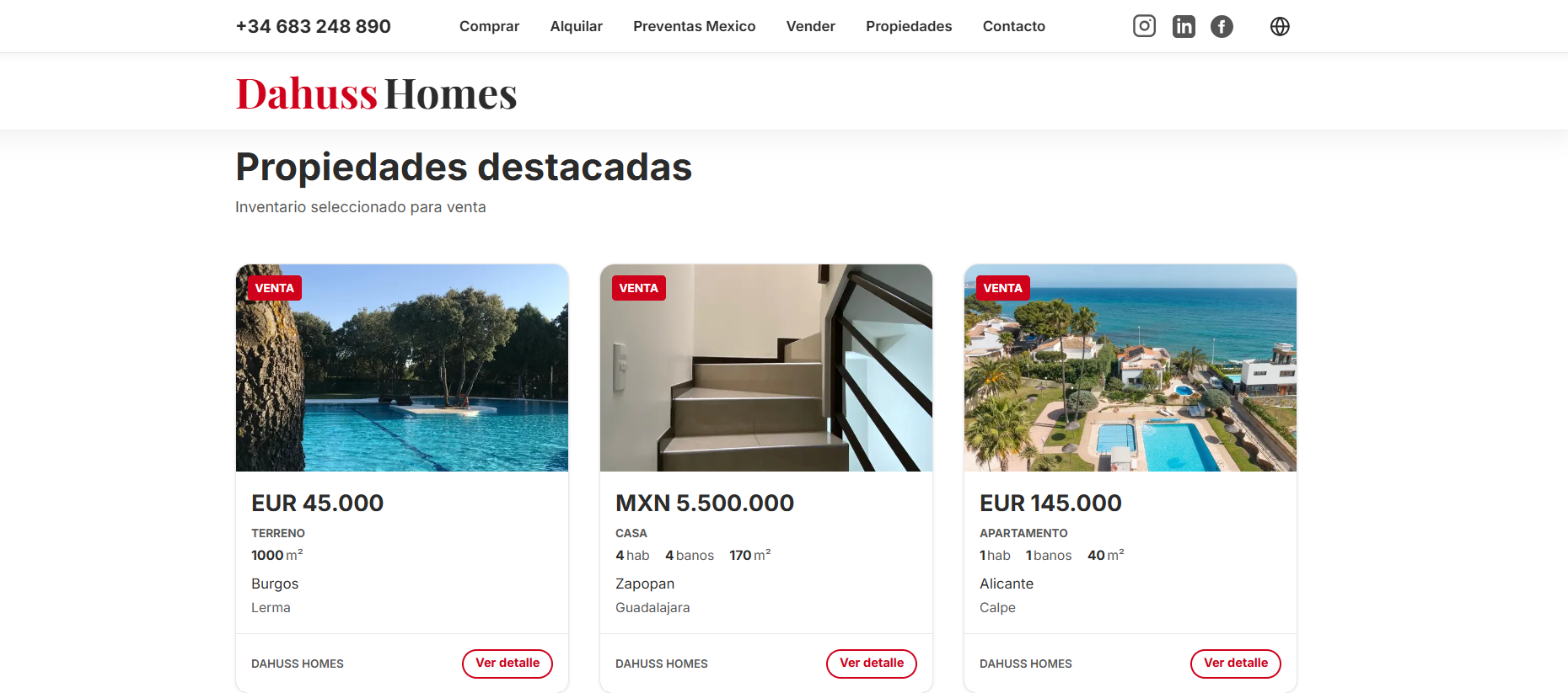 Dahuss property listing experience