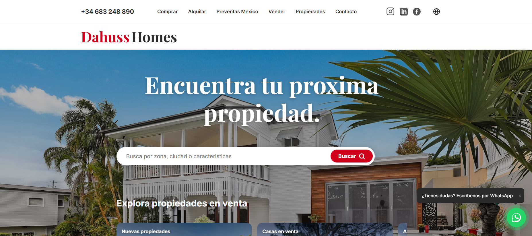 Dahuss Homes public homepage