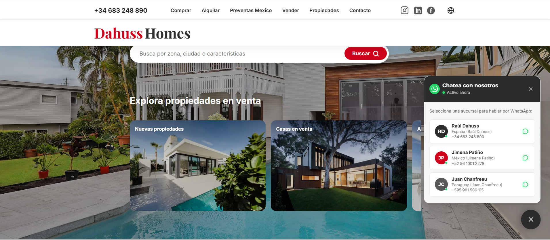 Dahuss Homes public homepage version 2