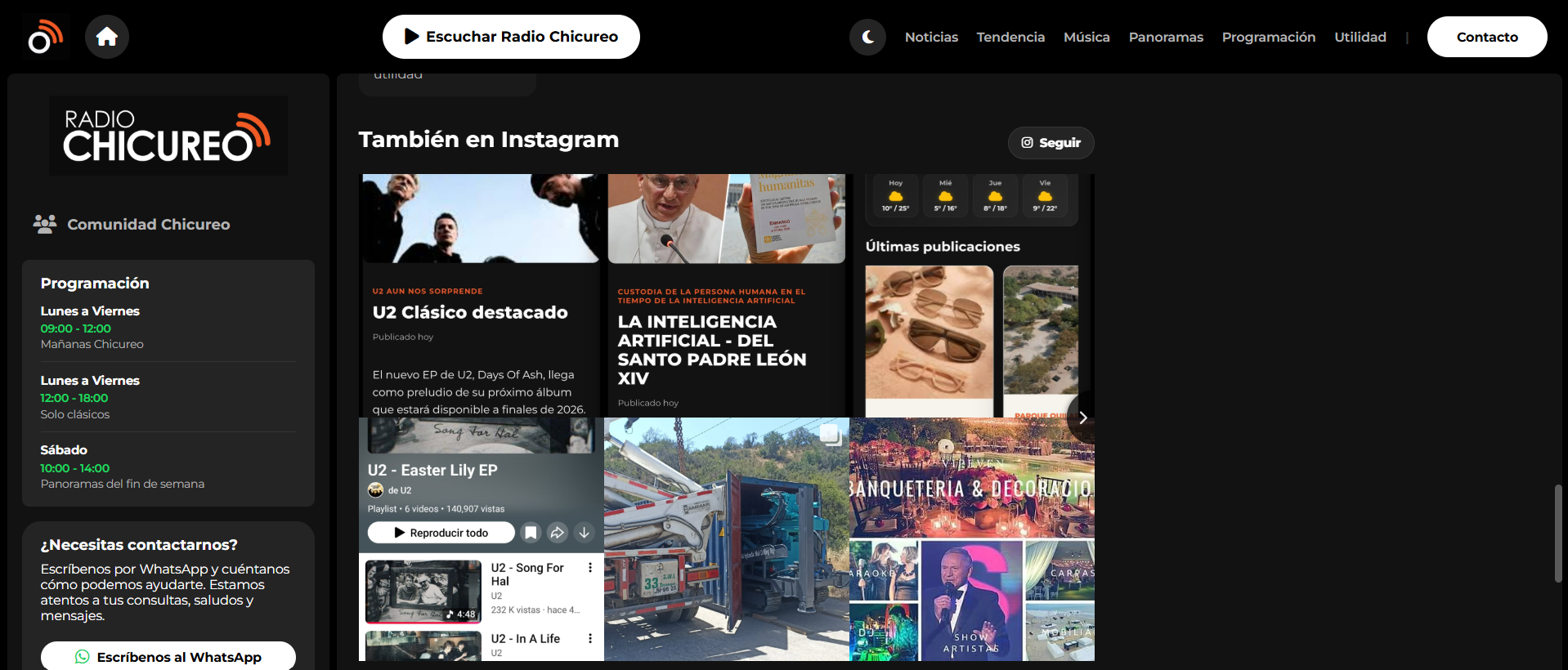 Radio Chicureo private administration panel