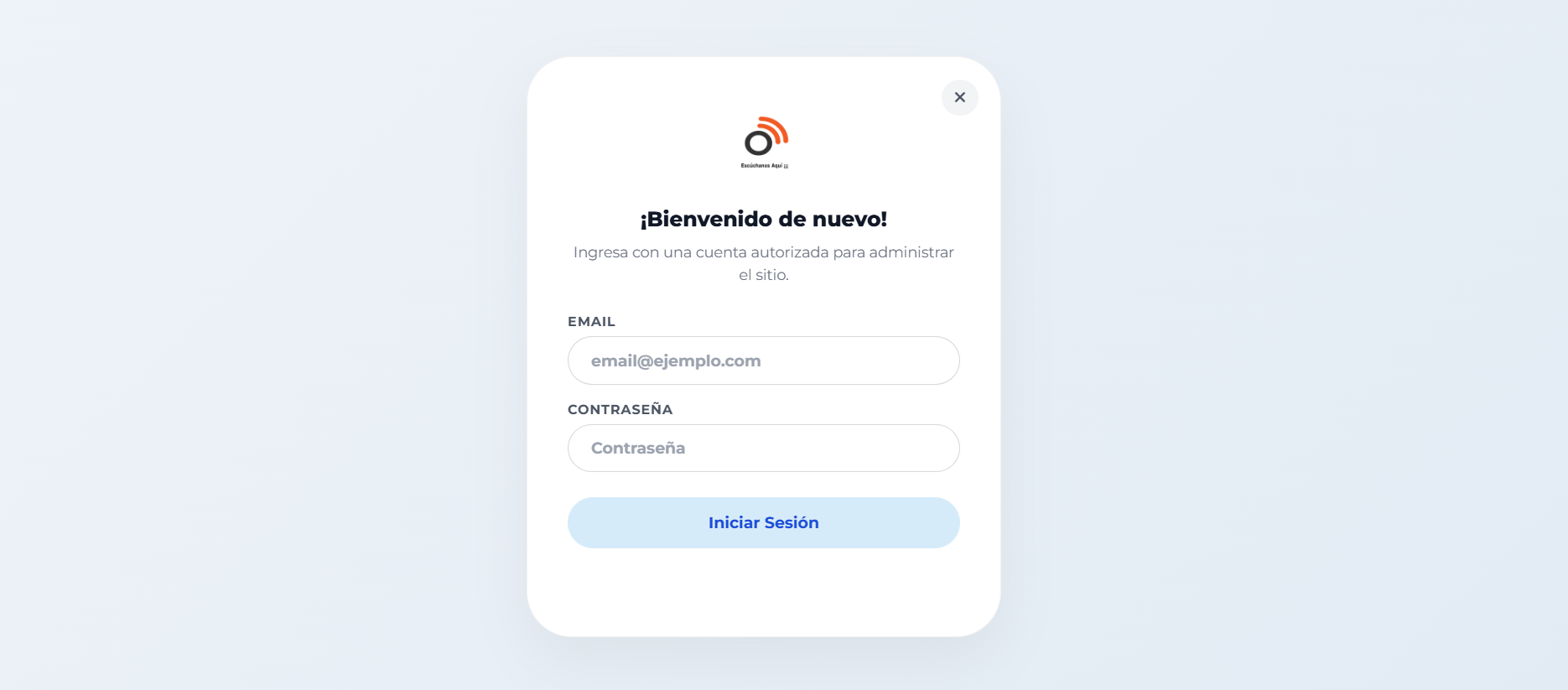 Radio Chicureo Secure Admin Login