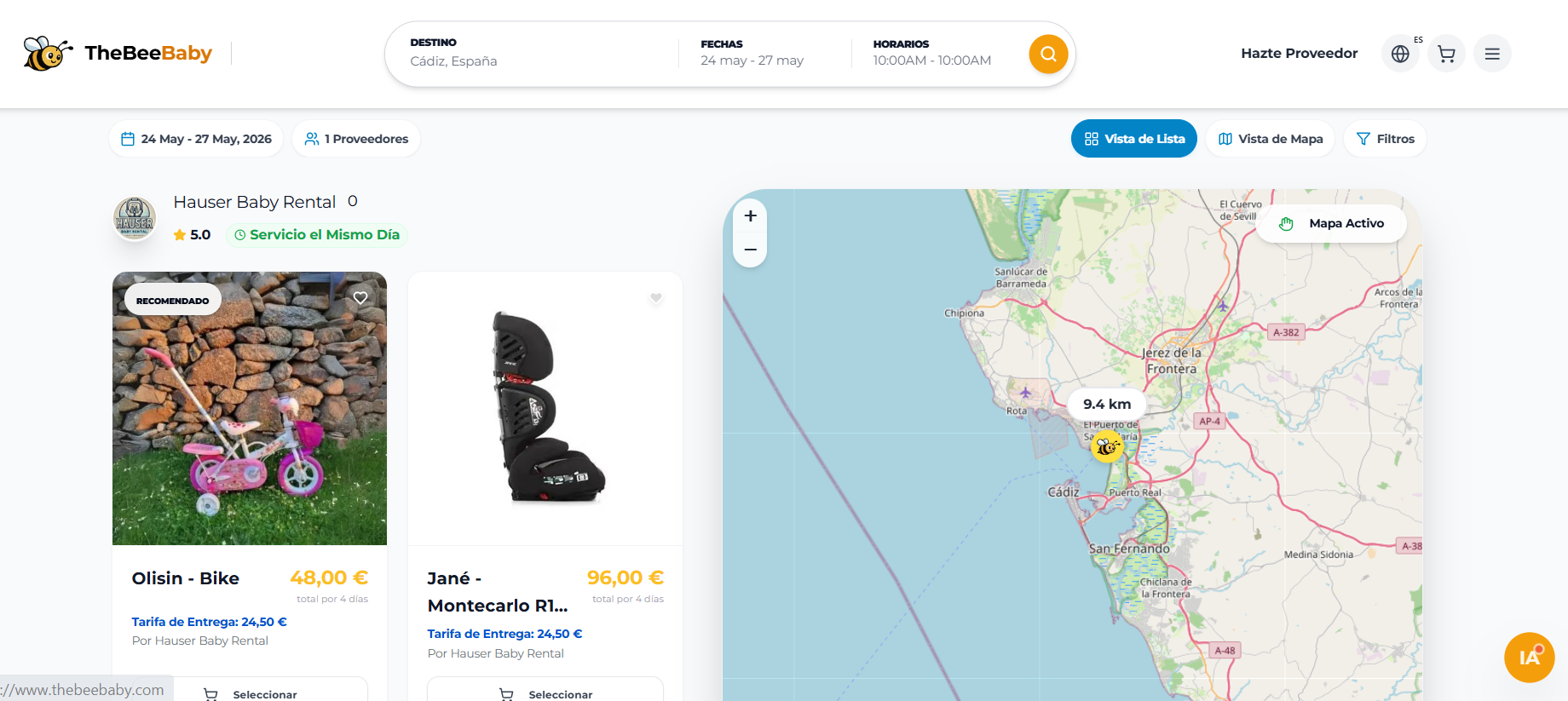 TheBeeBaby catalog with geo filters